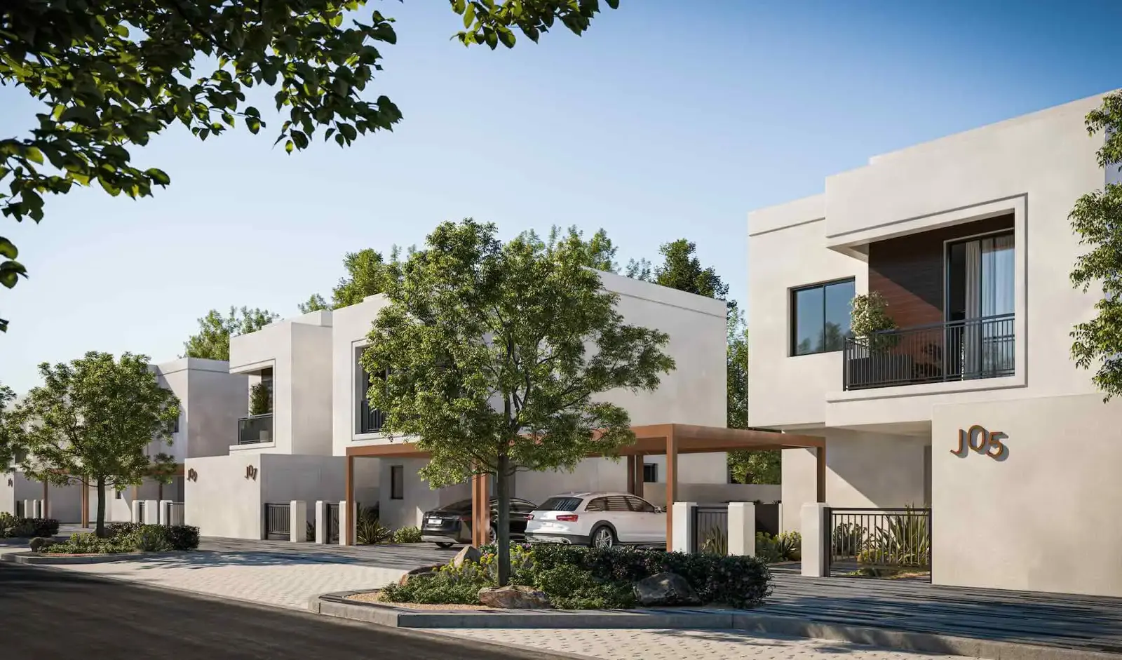 Modern villas and townhouses in Noya community on Yas Island Abu Dhabi