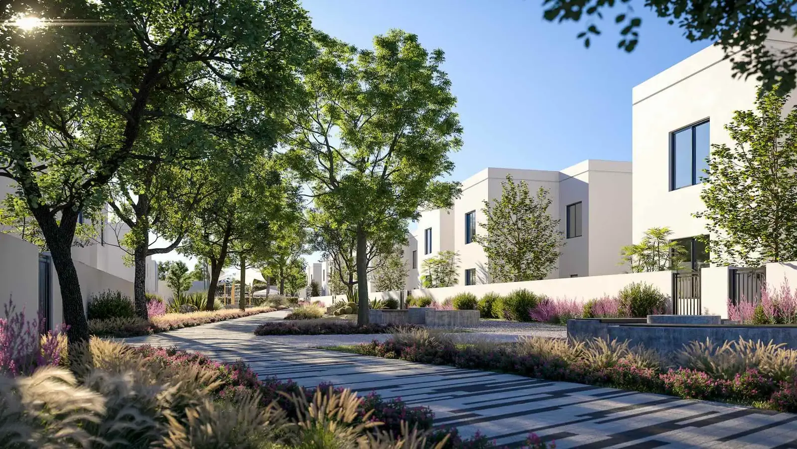 Modern villas and townhouses in Noya community on Yas Island Abu Dhabi