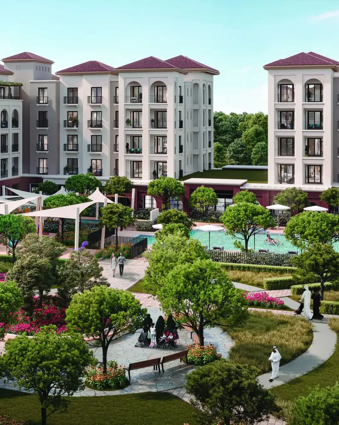 Mediterranean-style modern apartments in Bloom Living Granada in Zayed City Abu Dhabi