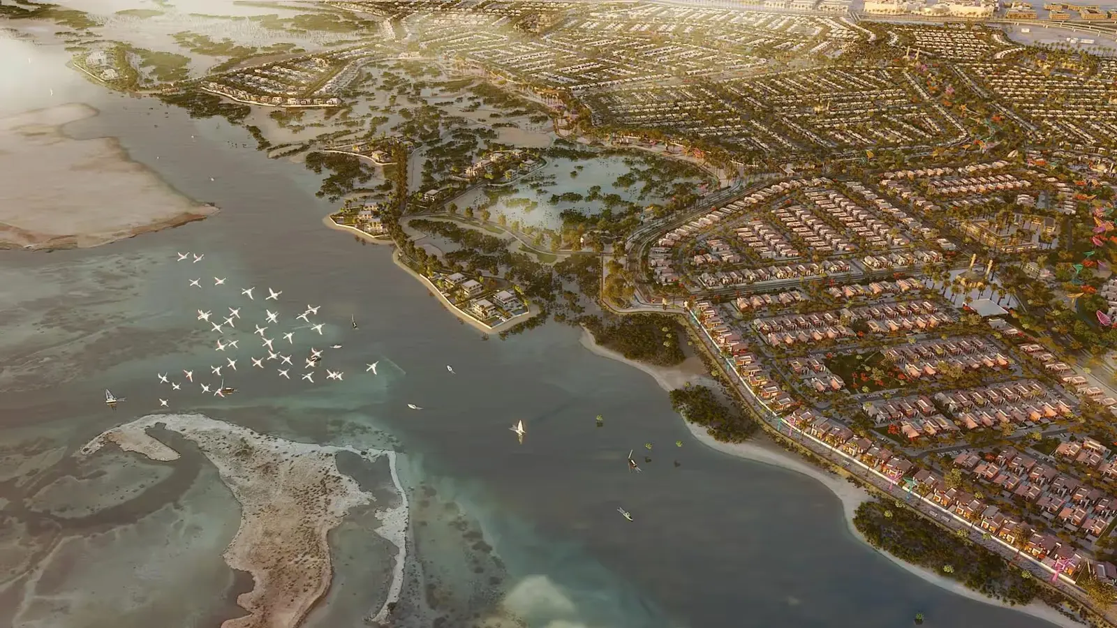 Luxury villas surrounded by nature in Saadiyat Lagoons on Saadiyat Island