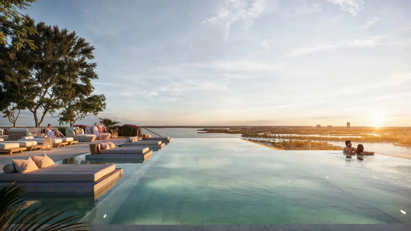 Modern waterfront apartments in Muheira in Abu Dhabi