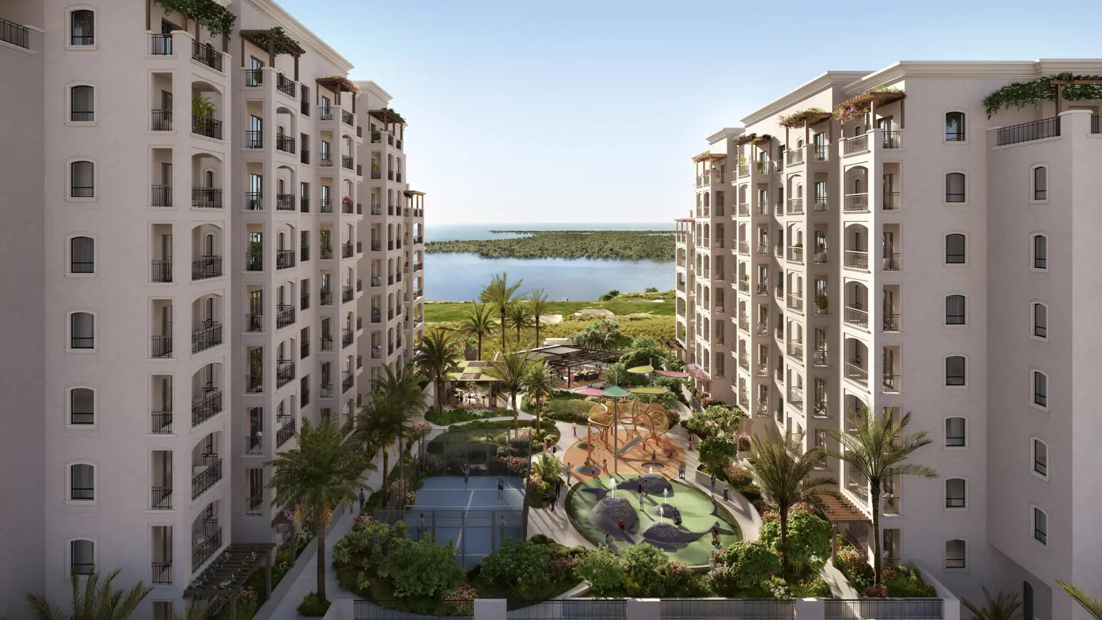 Modern apartments with golf course views in Yas Golf Collection on Yas Island
